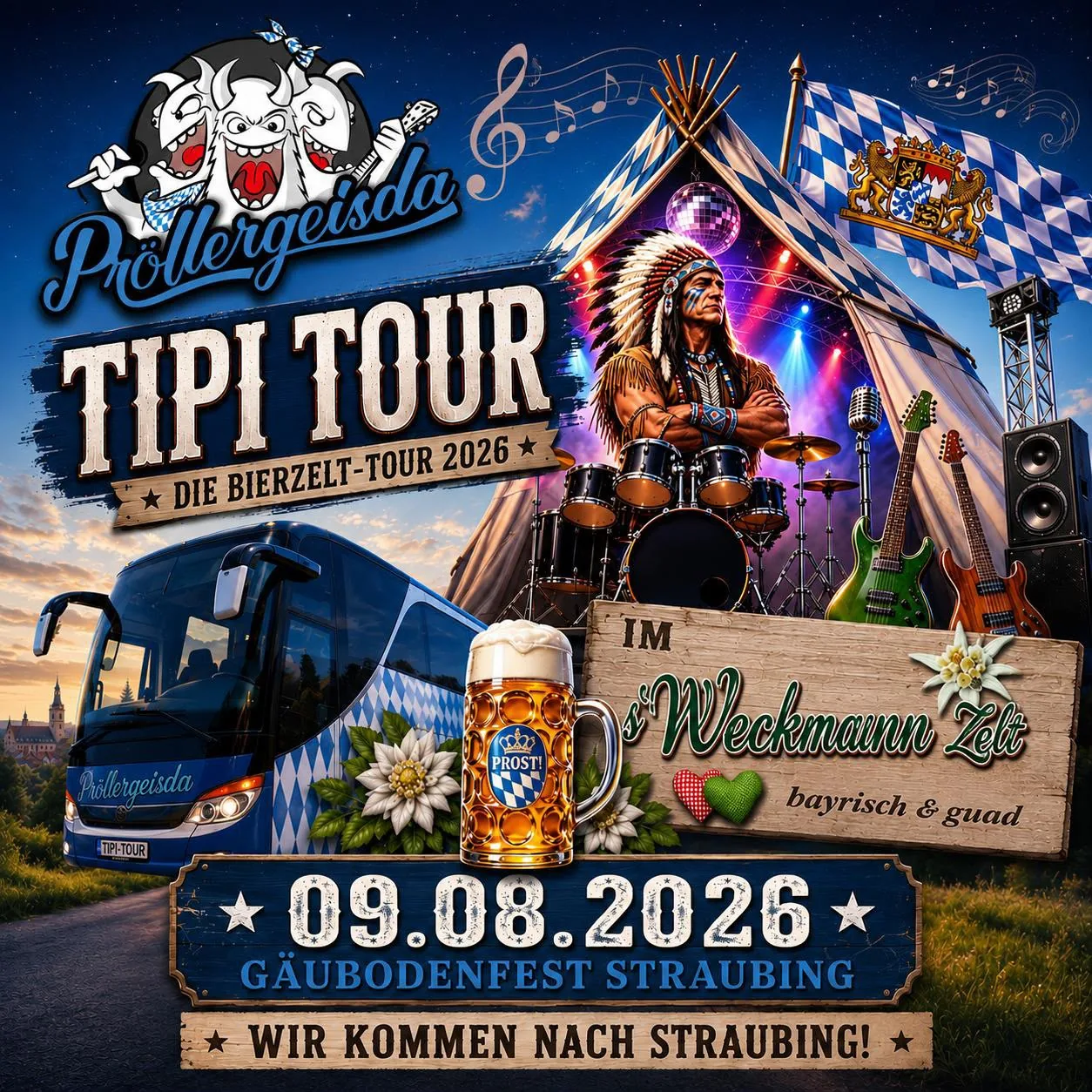 Tipi Tour 2026: Fanbusse zum Gäubodenfest Straubing am 09.08.2026